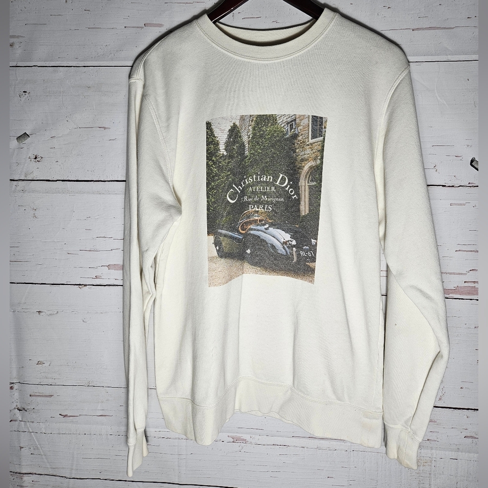 Independent oversized sweatshirt with Christian Dior graphic ivory size S ladies